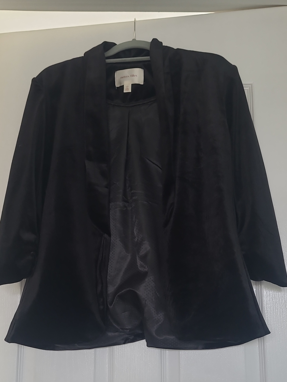 Cartonnier Black Velvety Open-Front Blazer